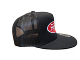 BlACK SNAP BACK HAT W/OVAL FASTLANE LOGO