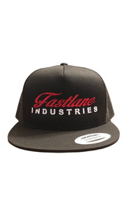 BLACK FLAT BILL SNAPBACK FASTLANE INDUSTRIES HAT