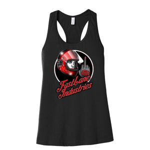 GIRL W/ HELMET RACERBACK TANK TOP