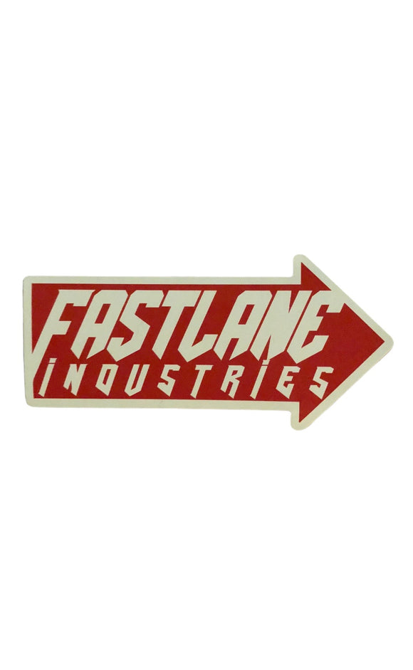 RED & WHITE FASTLANE INDUSTRIES STICKER