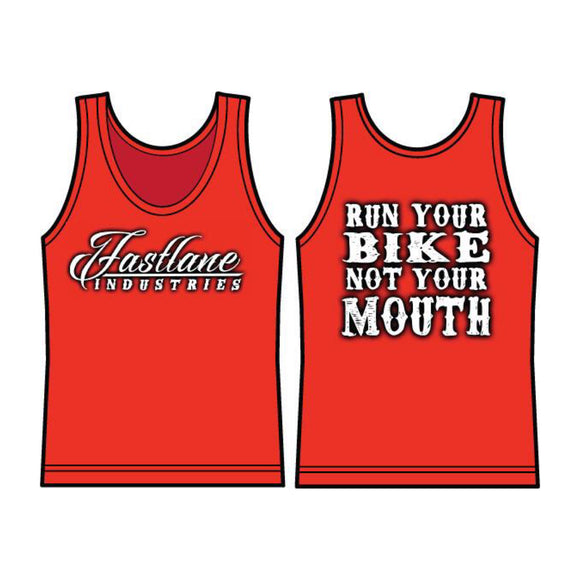 RUNYOUR BIKE NOT YOUR MOUTH TANK TOP (RED)